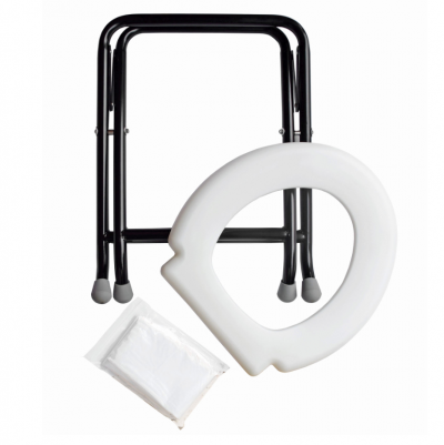 Klapptoilette mobiles Klo f. Gartenlaube, Caravan Camping Boot WC Klo + 6 Beutel