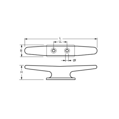 Klampe Belegklampe Festmacher mit flachem Klampenblatt aus Edelstahl