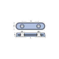 Rumpfanode eckig Aluminium Anode Opferanode Boot Anoden Rumpf  vers Gr